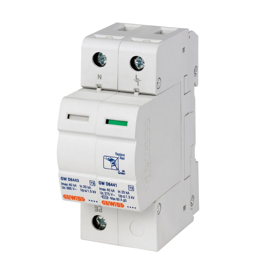 GEWISS - Scaricatore di sovratenzione - 1P+N 20KA - TIPO 2 - 2 Moduli