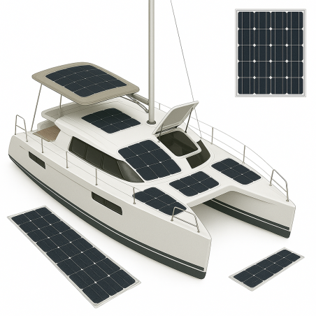 Kit fotovoltaico per nautica con pannello semi-flessibie 150Wp mono